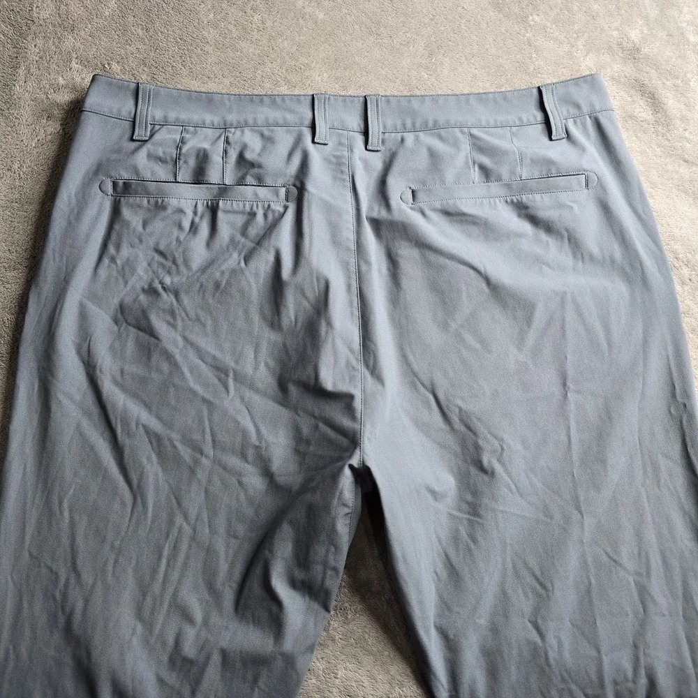 Rhone Commuter Classic Pants Mens 38x32 Gray Blue Slim Fit Straight  Zip Pocket